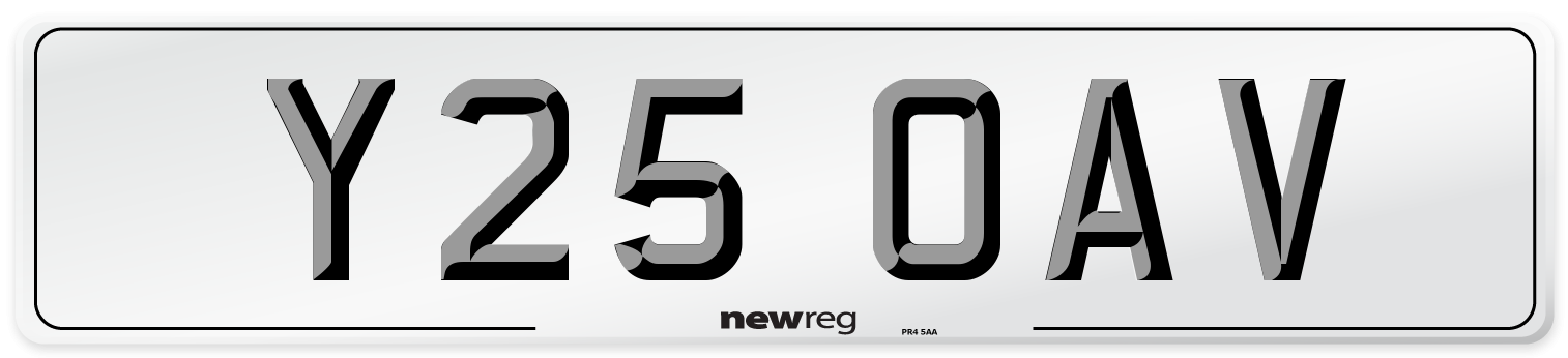 Y25 OAV Number Plate from New Reg